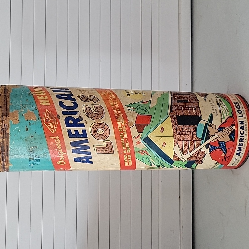 Vintage American Logs Container No Lid Or Logs. Great Display Item. Made In USA